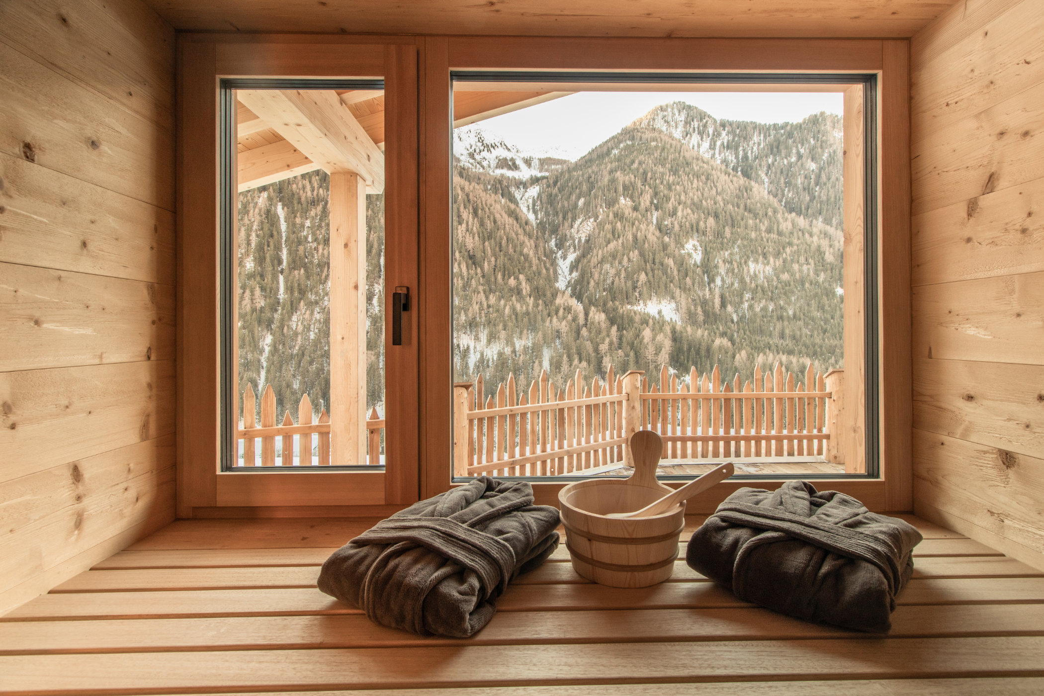Chalet Suite Berg vista dalla sauna